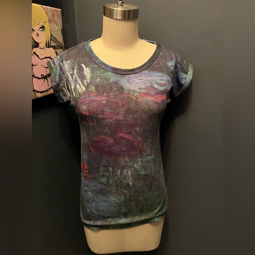 MOMA Monet Vintage 90's Art T shirt Art Top Medium NWOT